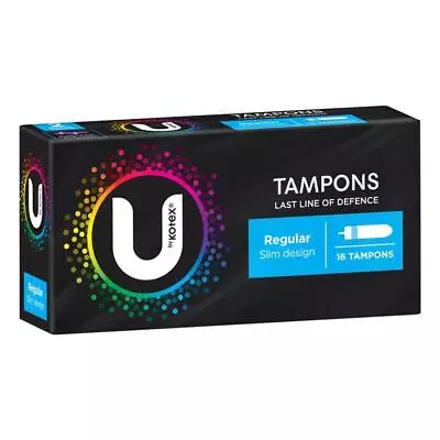 U By Kotex Slim Tampons Regular 16 Pack • $4.49