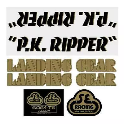 SE Racing - 80'S PK Ripper Decal Set In Black With Gold Shadow - Old School Bmx • $60.50