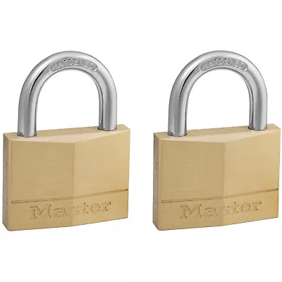 Master Lock 150EURT Solid Brass 50mm Padlock 5-Pin - Keyed Alike X 2 • £22.33