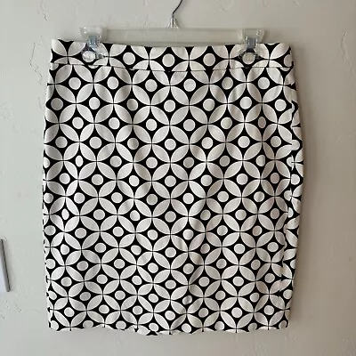 NEW! J CREW The Pencil Skirt Women’s Size 8 Black & Ivory Geometric Shapes  • $21.99