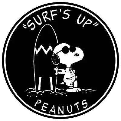 £3.99 • Buy 6  SNOOPY SURF'S UP Vinyl Decal Sticker Car Window Laptop Peanuts Joe Cool Surf
