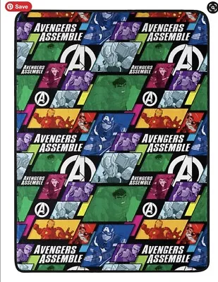 Marvel Avengers Kids Super Plush Throw Blanket 46  X 60  Soft & Cozy New • $21.82