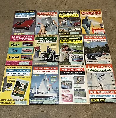 Lot Of 12 1963 Mechanix Illustrated Magazines Full Year Set Car Boats Hunting • $14