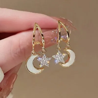 $1.94 • Buy Fashion Crystal Moon Star Earrings Stud Drop Dangle Women Wedding Party Jewelry