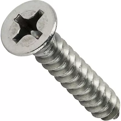 #12 Phillips Flat Head Self Tapping Sheet Metal Screws Stainless Steel All Sizes • $48.33
