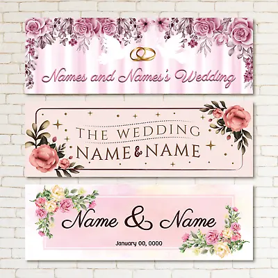 £3.69 • Buy 2 Personalised Wedding Engagement Banner Party Decoration Poster Just Married