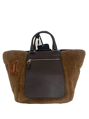£410 • Buy Max Mara Ladies Reverts Reversible Tote Hand/shoulder Fur Bag In Brown