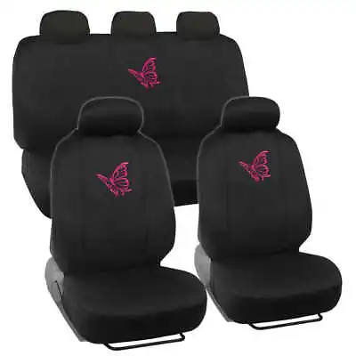 Pink Butterfly Car Seat Covers Full Set - Cute Auto Accessory Gift For Women • $34.90