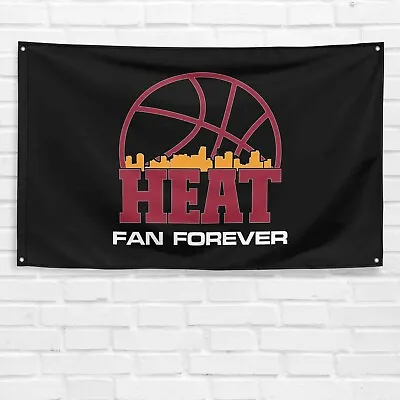 For Miami Heat Fans 3x5 Ft Flag NBA Basketball Champions Gift Banner Wall Decor • $13.99