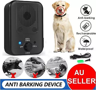 Ultrasonic Anti Bark Device Outdoor Dog Barking Control Stop Repeller Silencer • $41.99