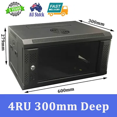 4RU 300mm Deep 19  19Inch Wall Mount Server Network DataRack Cabinet • $110