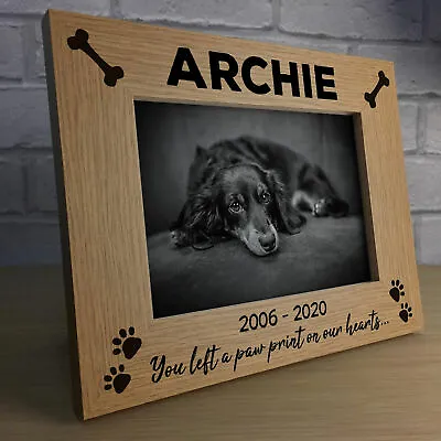 Personalised Pet Photo Frame Wooden Gift Dog Puppy Handmade Keepsake Memorial • £7.99