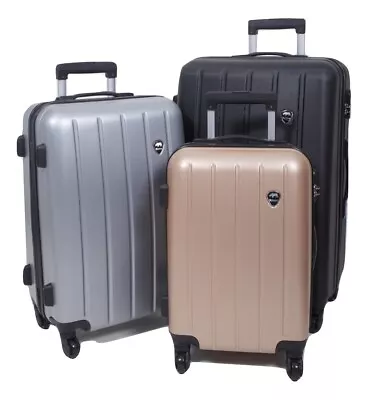 3pcs Suitcase Set ABS Cabin Hard Shell Travel Luggage Trolley 4 Wheels Light • £64.95