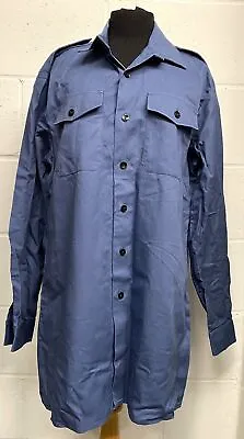 British Military RAF Royal Air Force Blue Cotton Working Dress Shirt Size 38/40 • £10.95