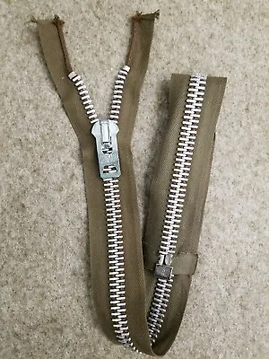 USA/Vtg.1954-65/ CONMAR ZIPPER#10SEPARATING/ALUMINUM Metal19.5 /OLV 2Tone COTTON • $100