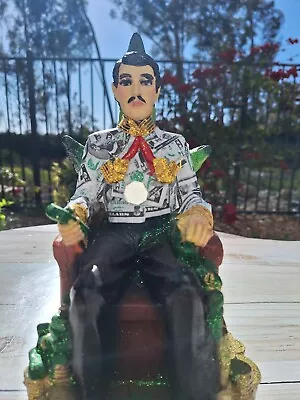 Jesus Malverde Black And White Figurine Handmade / Estatua 12 X7  Money - Luck • $85