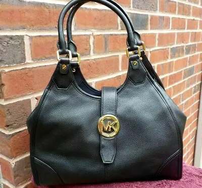 NWT Michael Kors Hudson Large Leather Shoulder Bag Tote Black • $169.99