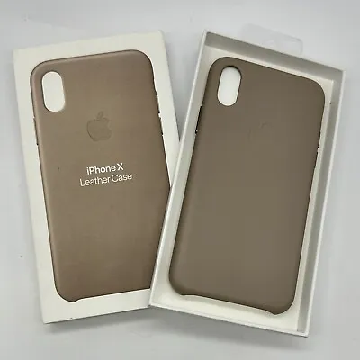 Genuine Apple IPhone X Leather Case Taupe MQT92ZM/A Slim • $28.99