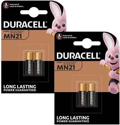 4 Pcs Duracell MN21 Alkaline Batteries 12V - 2 Batteries A23 23A * AUTHENTIC *  • £5.10