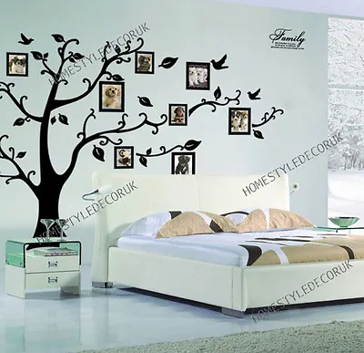 X Large Family Tree Birds Photo Frame Quotes Wall Stickers Home Art Decals Decor • £8.39