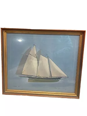 John Mecray 1977 Nautical Marine Lithograph America 1851 Signed Numbered 48/150 • $499.99