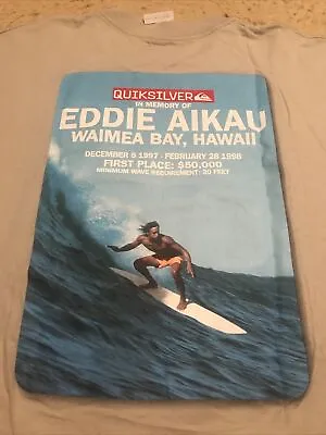 Rare Nwot Quiksilver Eddie Aikau Would Go 1997-98 Waimea Bay Hawaii Xl T-shirt • $124.99