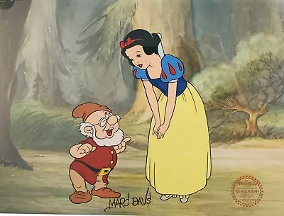 🍎 Snow White Cel Sericel Hand Signed Disney Marc Davis 7 Seven Dwarfs Certified • $173.17