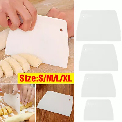 4pcs Dough Cutter Scraper Plastic Spatula Pastry Bread Pizza Cake Baking Tool UK • £2.83