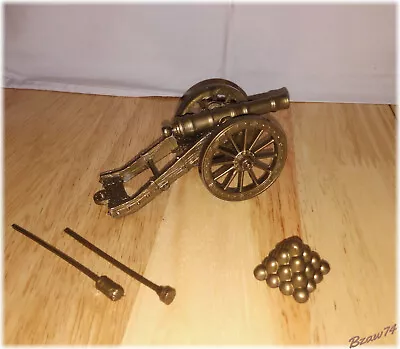 Revolutionary War Playset Diorama Toy Plastic Cannon 54mm Gold - Marx • $16.95