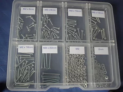 2mm Assorted Screw Set M2 X 6mm8mm10mm12mm16mm 20mm Plus Nuts And Washers • £15.45