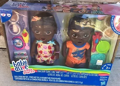 Baby Alive Super Snacks Snackin' Twins Luke And Lily African American New Hasbro • $393.21