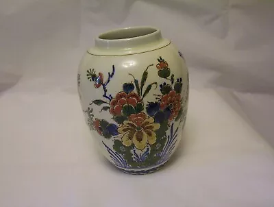 Royal Delft De Porceleyne Fles Vase Hand Painted Polychrome Floral Decor • $50