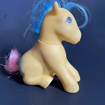 Vtg My Little Pony G1 Sitting Bubbles 1983 Original Yellow Blue Hair Pink Tail • $14.99