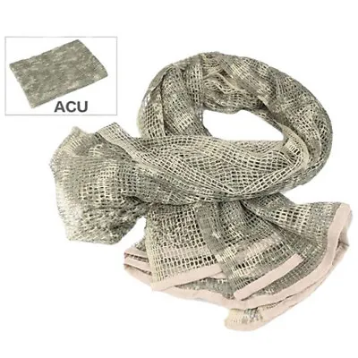 Woodland Camo Tactical Army Mesh Cotton Scarf Hiking Scarves Sniper Veil Net • £5.99