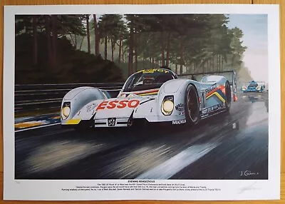 Limited Edition Peugeot 905 1992 Le Mans 24 Hours Motorsport Artwork Print A3 • £10