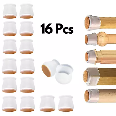 16 Pcs Silicone Chair Table Leg Furniture Table Feet Cover Pads Floor Protectors • £6.49