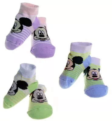 3 Pairs Disney Mickey Mouse Kids Baby Toddler Ankle Crew Booties Socks Casual • $5.65