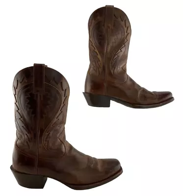 Men's Ariat Legend Phoenix Brown Leather Square Toe Western Boots Size 11.5 D • $89.04