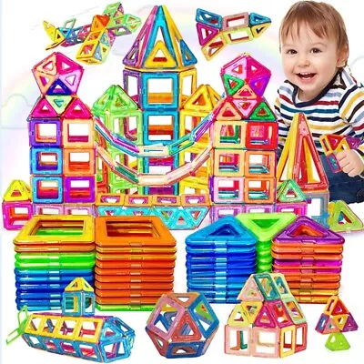 Magnetic Building Blocks DIY Magnets Toys For Kids Designer Construction Set Gif • $30
