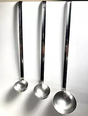 Vollrath SS Ladle Lot Of 3 - 1 2 3 Oz - USA - Japan - Korea - 46901 46902 5843 • $24.75