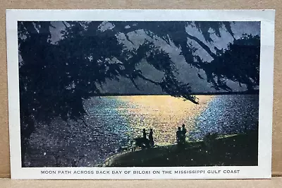 Moon Path Across Back Bay Of Biloxi On The Mississippi Gulf Coast Postcard • $4.99