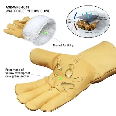 Gloves Work Water Resistant Thorn Proof Thermal Fur Lining For Gardening Driving • £9.99