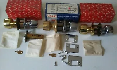 ((3))  Vintage Yale Lockset Door Knobs Two Tone  ((Parts)) • $35