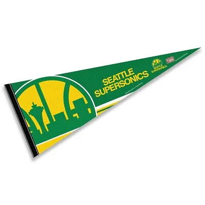 Seattle Supersonics Throwback Retro Vintage Full Size Pennant Flag Banner • $14.95