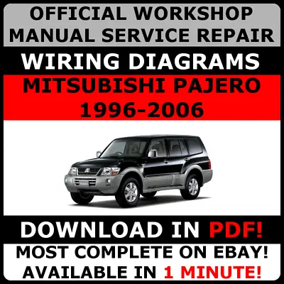 OFFICIAL WORKSHOP SERVICE Repair MANUAL MITSUBISHI PAJERO 1996-2006 +WIRING# • $10.39