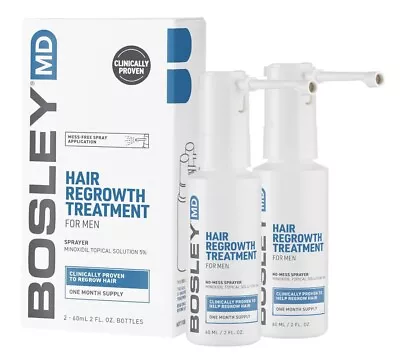 Bosley MD Men Hair Regrowth Treatment Extra Strength 2 PC 05/24 2 Months Supply • $11.99