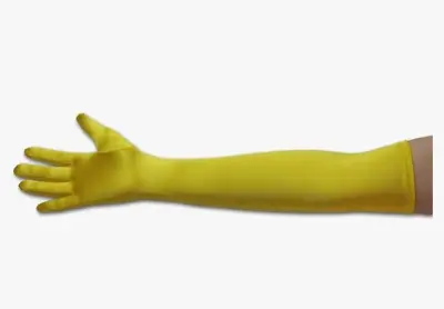 Yellow Opera Length Gloves Evening Satin Elbow Length 22  Long Women's Costume • $10.99