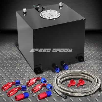 5 Gallon/18.8l Black Aluminum Fuel Cell Tank+level Sender+steel Fuel Line Kit • $125.88