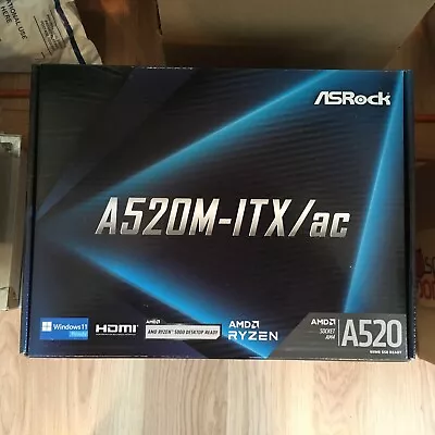 ASRock A520M-itx/ac AM4 Mini ITX Motherboard • $90