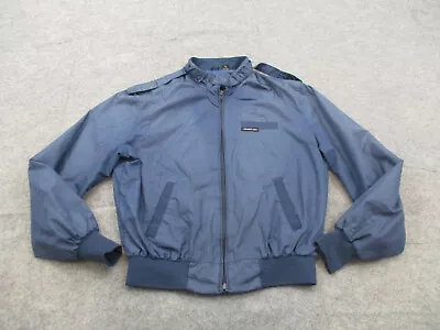 VINTAGE Members Only Jacket Mens Large 42 Blue Racer Bomber Coat Full Zip 90s • $25.47